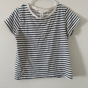 H&M  Striped Tee - Navy and White